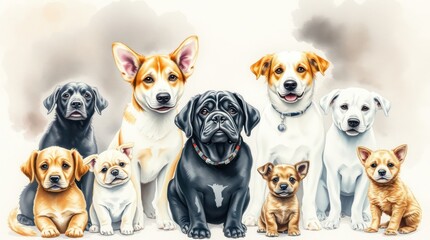 Obraz premium group of puppies