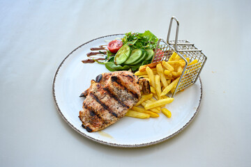 Chicken wings barbeque in a dish with BBQ grill sauce . Izgara tavuk kelebek sis kanat. Tavuk sis, gogus.