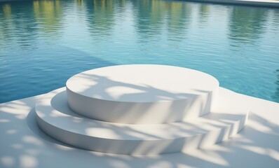 Serene minimalist pool design with steps