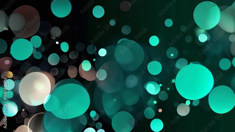 Poster explore vibrant abstract patterns with mesmerizing bubbles in soothing colors
