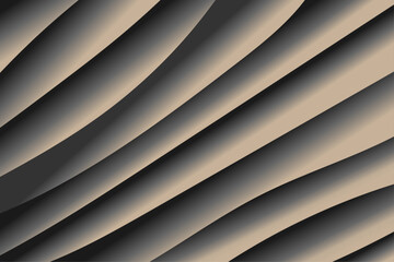 A light brown abstract background with lines. 3d beige stripes texture.