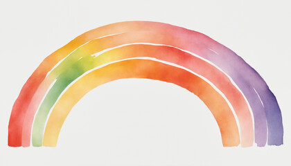 Colorful watercolor rainbow arch on light background, cheerful decorative element