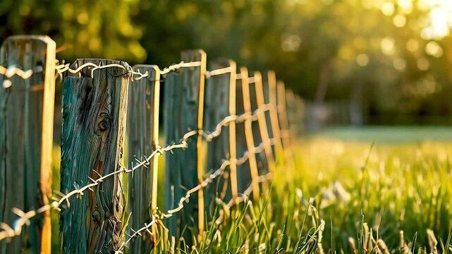 a barbed wire fence