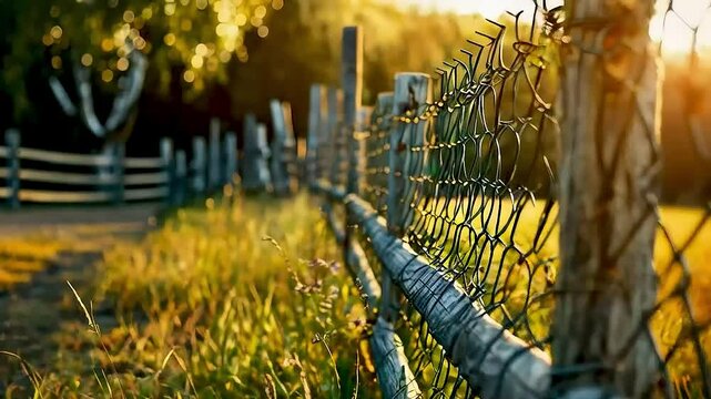 a barbed wire fence