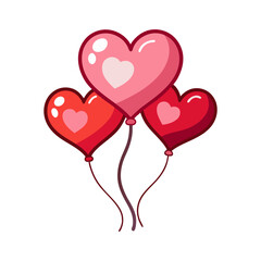 Valentine's day heart shaped balloons vector, vector and illustration, vector style