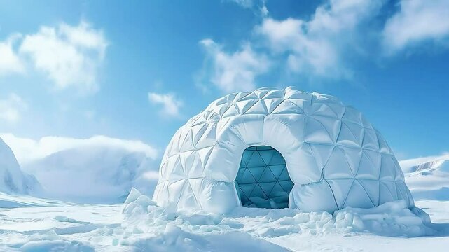 an igloo in the snow
