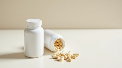 Image features a bottle of magnesium glycinate with capsules spilling out onto a counter.