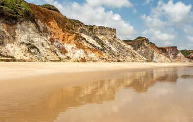 View of Praia de Tambaba beach, Costa do Conde. Beautiful Brazilian northeast beach.