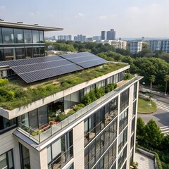 panels on the roof of a building