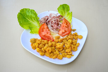 Fried shrimp with sauce, Butter Casserole Shrimp ( Turkish name; Karides tava or Tereyagli Guvec...