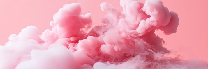 Fototapeta premium Abstract pink and white smoke clouds on a pink background.