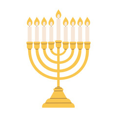 hanukkah menorah with candles
