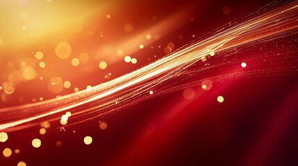 Golden Sparkler with Bright Trails and Bokeh on Red Background for Celebratory Vibe