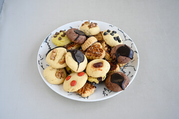 Turkish homemade sweet and savory cookies .Tatli tuzlu kurabiye. Kuru pasta