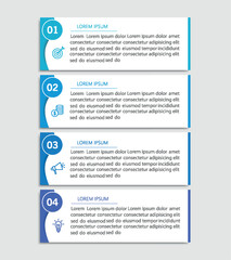 Business infographic design template with 4 options, steps or processes