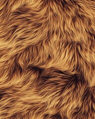 Fototapeta premium A close-up of a luxurious golden-brown fur texture, showcasing soft waves and depth.