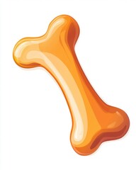 A vibrant orange dog bone toy, perfect for playful pets.