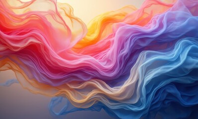 Colorful flowing fabric textures in layers.