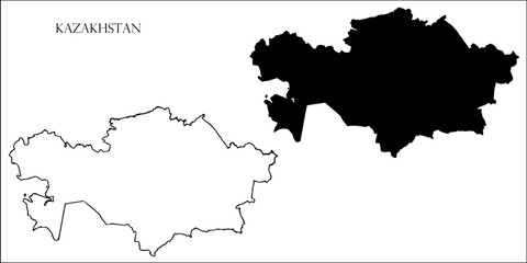 Kazakhstan Blank Map, Kazakhstan Map Outline Vector Images