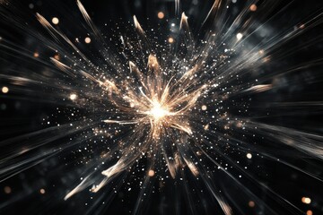 Fototapeta premium Transparent fireworks element: Sparkling star with radiant effects for celebrations.