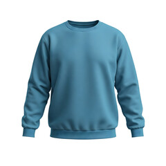 Teal Sweatshirt Mockup, Front View, Isolated on Transparent Background