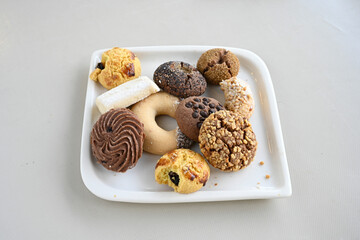 Turkish homemade sweet and savory cookies .Tatli tuzlu kurabiye. Kuru pasta