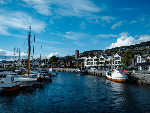 Photo of the village and port of Volda, municipality in the province of More og Romsdal, Norway.