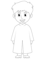 In Cairo, Egypt, the child wears a traditional Egyptian-style outfit, such as a simple galabeya .  traditional Egyptian-style outfit coloring page for kids . Egypt boy coloring page