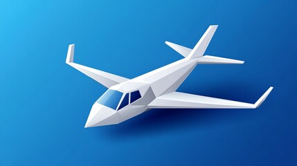 Polygonal airplane detailed vector illustration for design or aviationrelated concepts