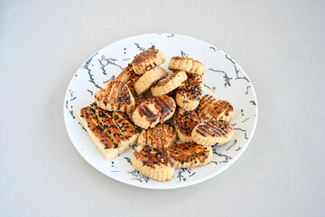 Turkish homemade sweet and savory cookies .Tatli tuzlu kurabiye. Kuru pasta