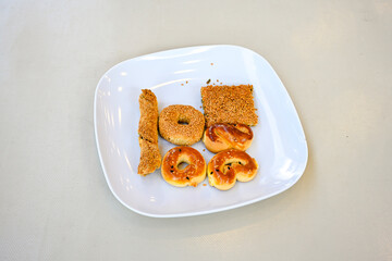 Turkish homemade sweet and savory cookies .Tatli tuzlu kurabiye. Kuru pasta