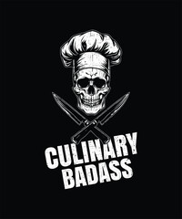 Skull Chef Tee design For Culinary Enthusiasts