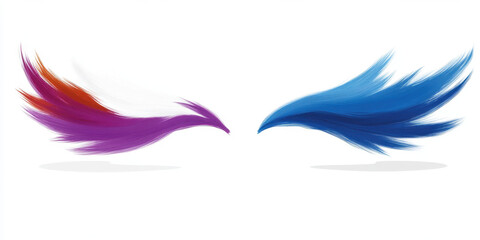 Obraz premium Vibrant and colorful feathers set against a pristine white backdrop, symbolizing freedom - liberty