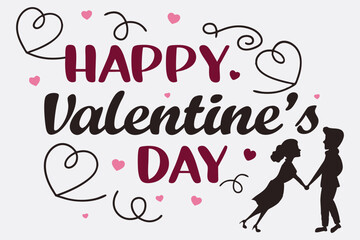 Happy Valentine's Day in a bold script typography design.