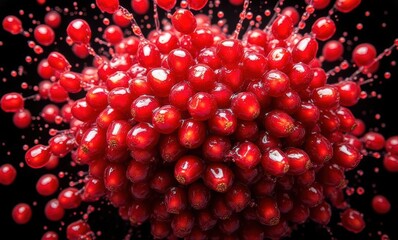 Abstract art of vibrant red berries