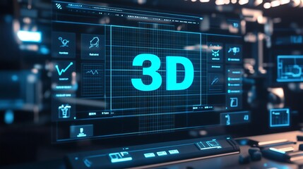 Fototapeta premium 3d technology transforming business and innovation on futuristic interface