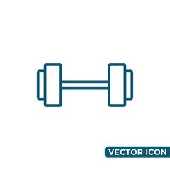 Simple Dumbbell Icon Design Template 