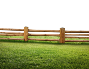 pasture , wooden, fence,pasture with wooden fence isolated on white background 