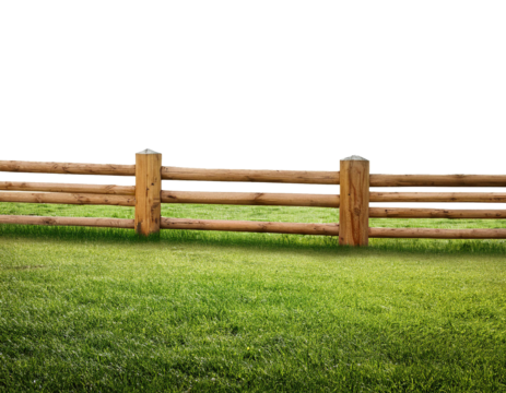 pasture , wooden, fence,pasture with wooden fence isolated on white background 