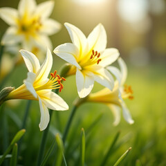 Fototapeta premium white and yellow flower