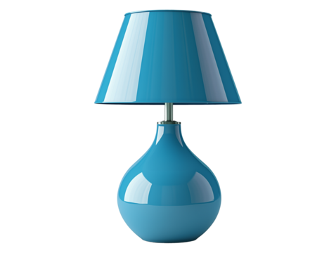Blue lamp with a sleek design suitable for modern interiors and home decor