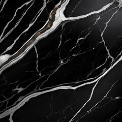 Seamless texture of natural black marble with veining.