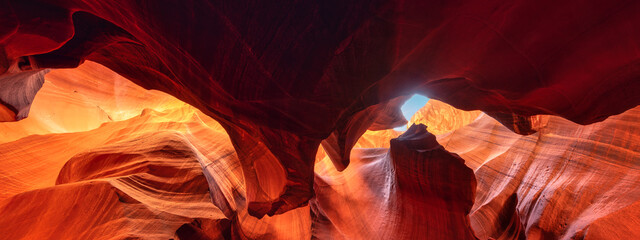 Panoramic Antelope Canyon near Page in arizona - travel and art concept. © emotionpicture
