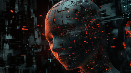 Naklejka premium Artificial Intelligence and Technology Web Background Highlighting Virtual Concepts and Futuristic Digital Innovation
