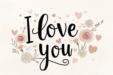 Obraz premium I Love You Card, I Love You Text, I Love You Typography Design, Decorative I Love You Background, I Love You Wallpaper, I Love You Day message, I Love You Quotes, I Love You Typography