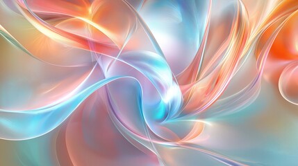 A colorful, abstract artwork with a blue and pink swirl