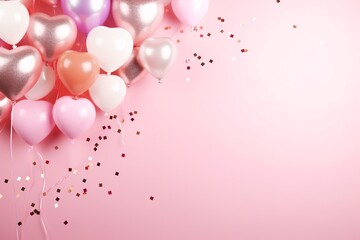 Valentine Decoration Background, Decorative Valentine's Background, Valentine's Decoration With Balloons and Teddy Bear and Gift Boxes, Valentine Wallpaper, Valentine Banner