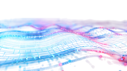 Abstract digital network patterns for technology and AI themes, isolated on white background 