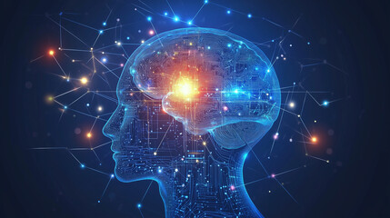 Obraz premium Artificial Intelligence and Technology Web Background Highlighting Virtual Concepts and Futuristic Digital Innovation