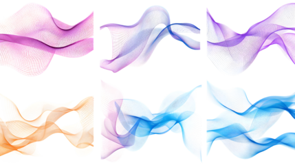 Abstract digital network patterns for technology and AI themes, isolated on white background 